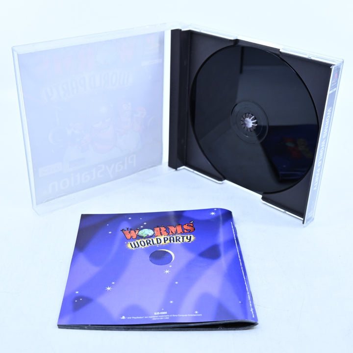 Worms World Party - Sony Playstation 1 / PS1 Game + Manual - PAL - MINT DISC!