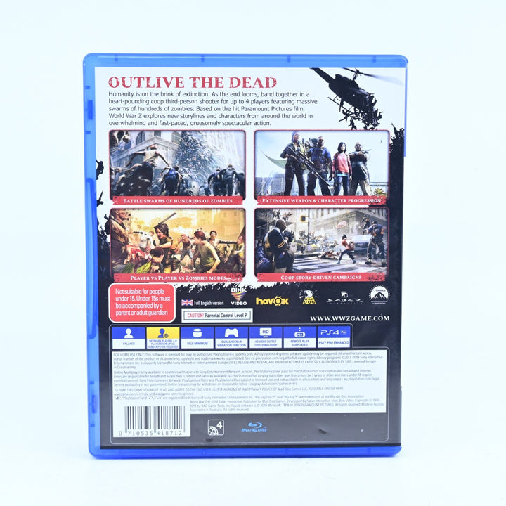 World War Z - Sony Playstation 4 / PS4 Game - FREE POST!