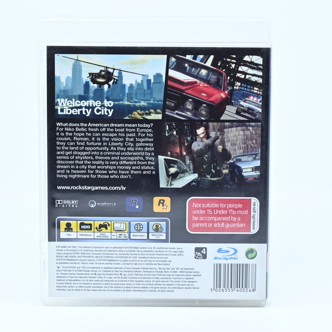 Grand Theft Auto IV - Sony Playstation 3 / PS3 Game + Manual - FREE POST!