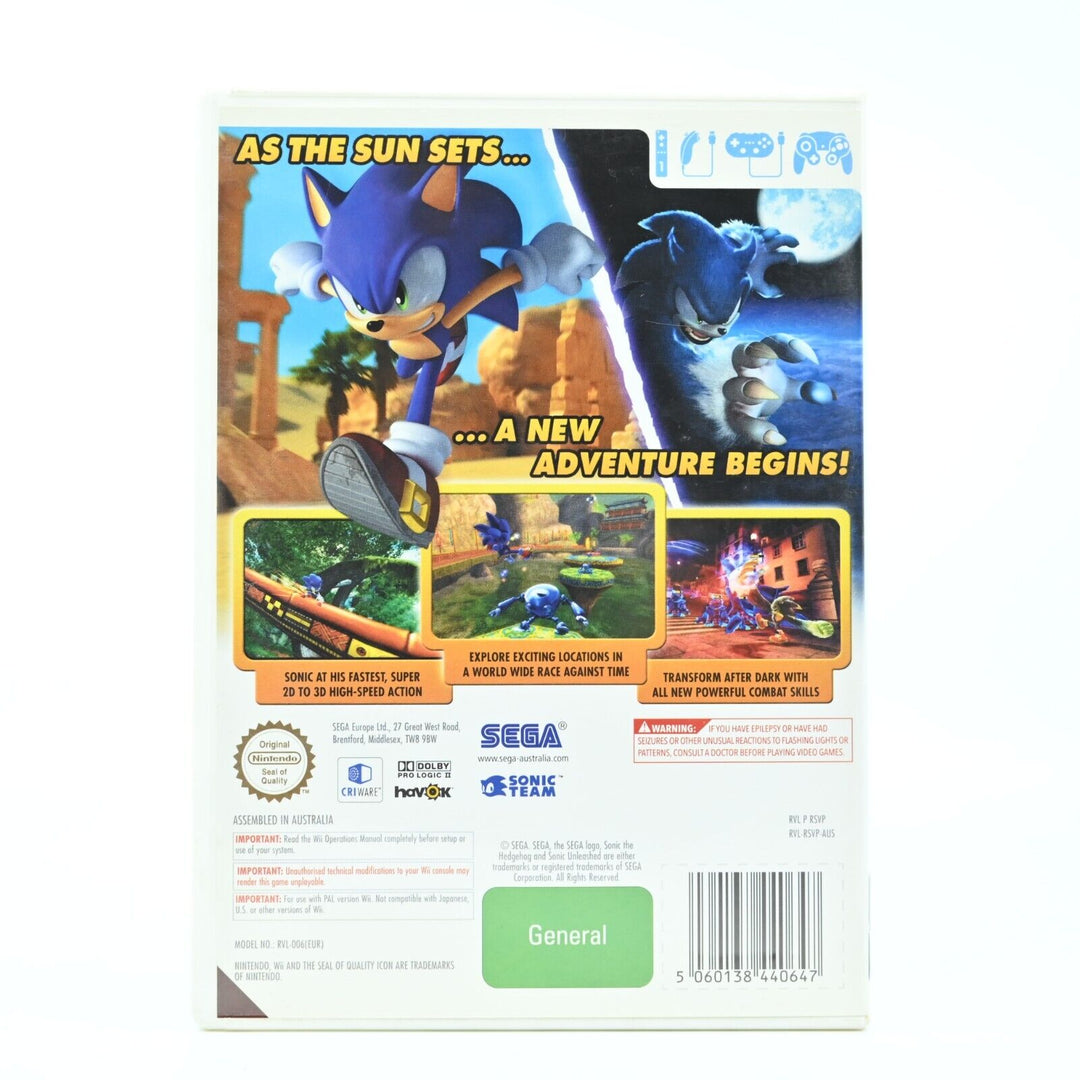 Sonic Unleashed - Nintendo Wii Game - PAL - FREE POST!