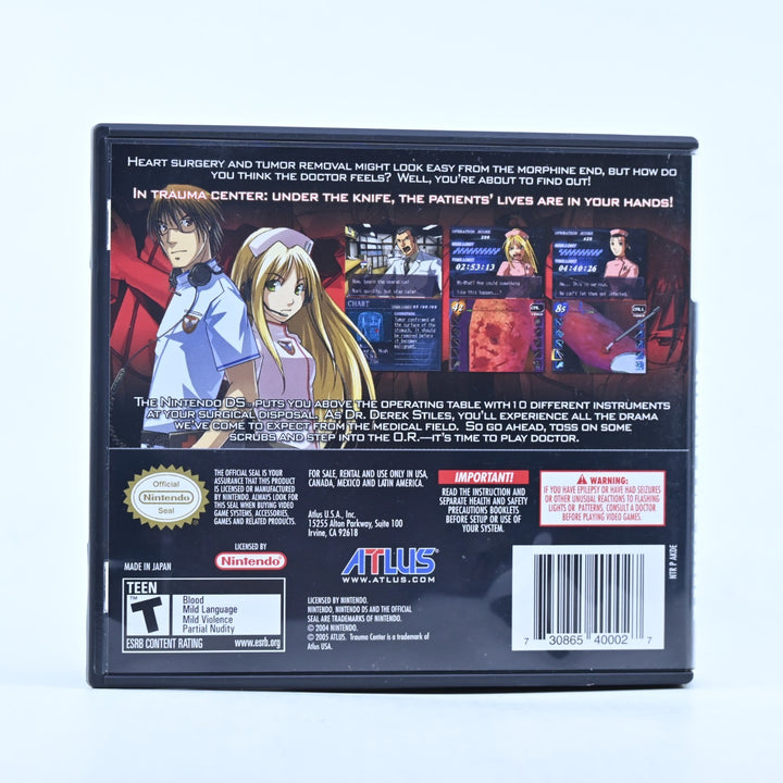 Trauma Center: Under the Knife - Nintendo DS Game - REGION FREE + Manual