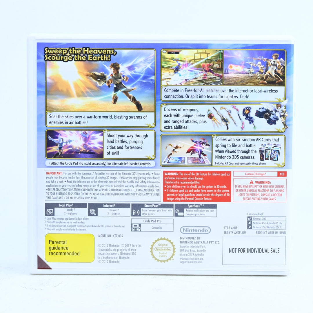 Kid Icarus: Uprising - Nintendo 3DS Game - PAL + Manual + Cards - FREE POST!