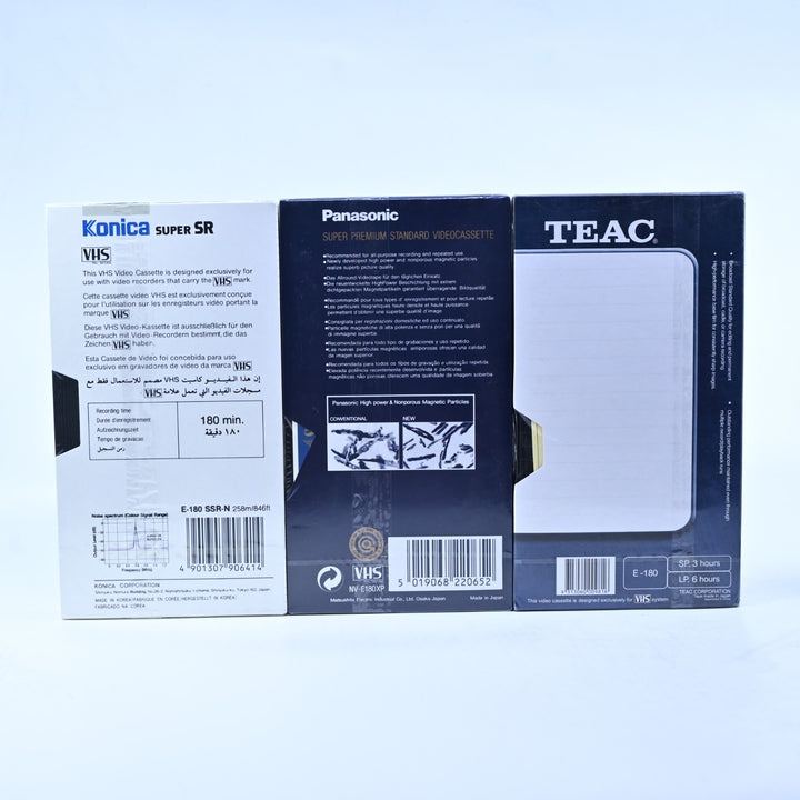 6 x Assorted E-180 Blank VHS Cassette Tape - PAL - VHS