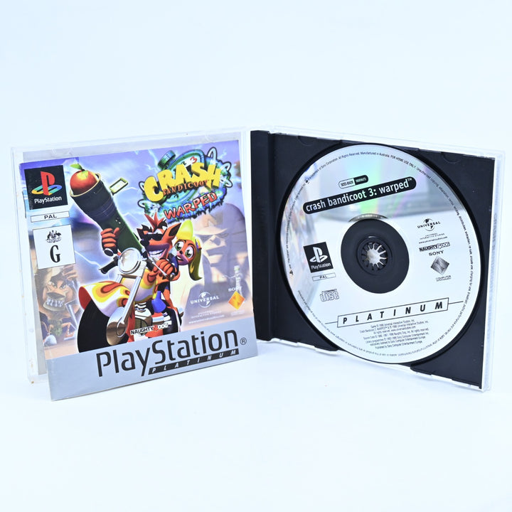 Crash Bandicoot 3: Warped - Sony Playstation 1 / PS1 Game + Manual - MINT DISC!