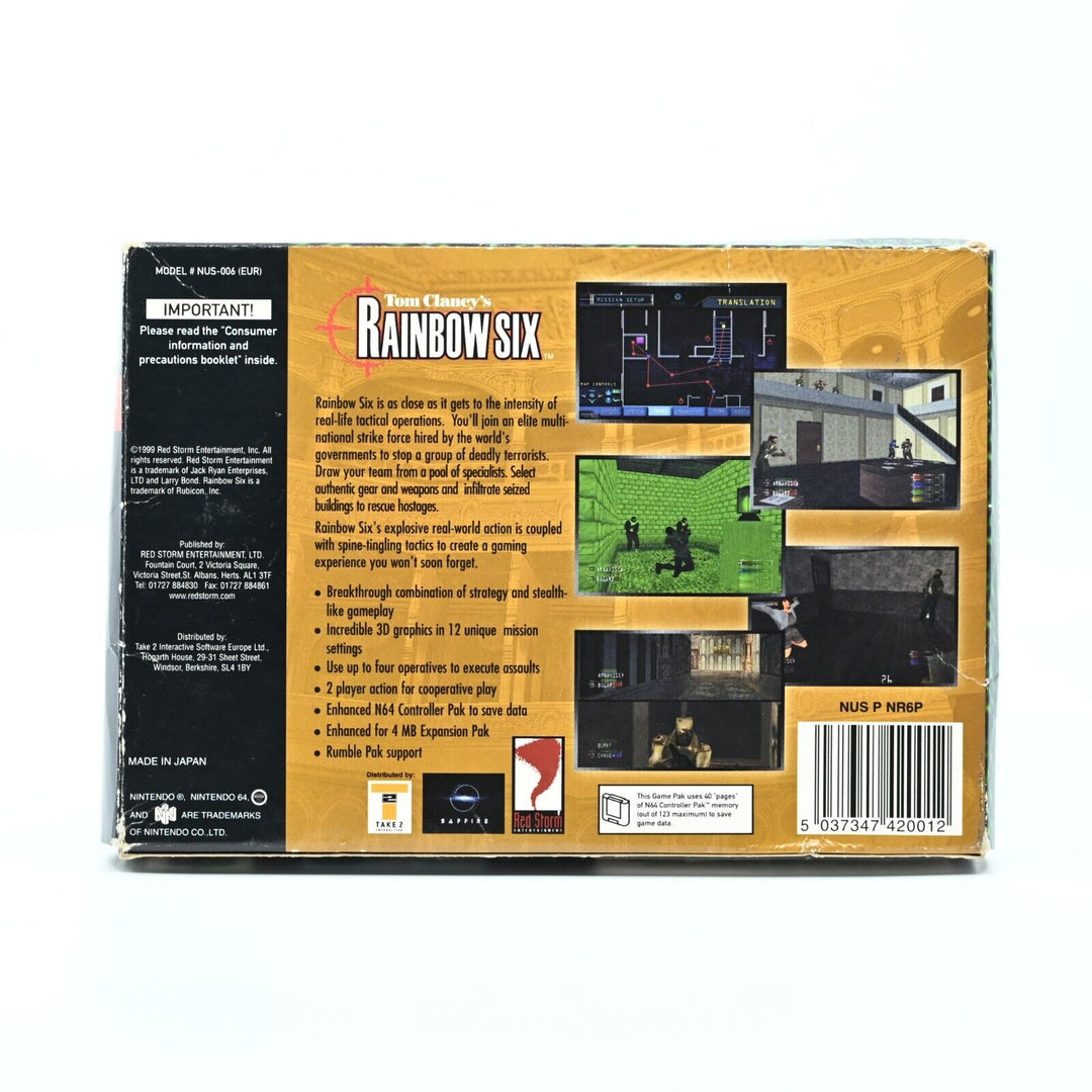 Tom Clancy's Rainbow Six - N64 / Nintendo 64 Boxed Game - PAL - FREE POST!