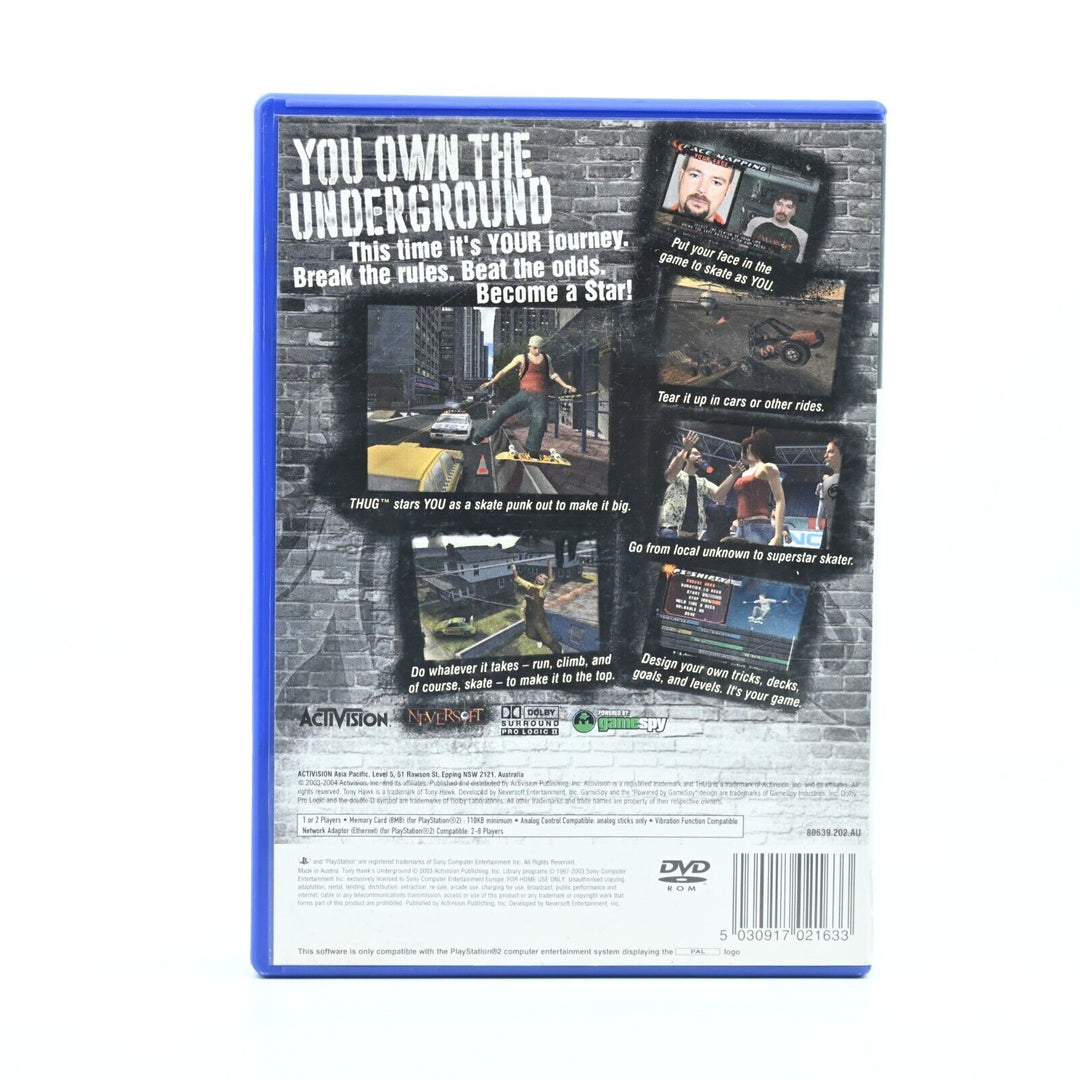 Tony Hawk's Underground - Sony Playstation 2 / PS2 Game - PAL - FREE POST!