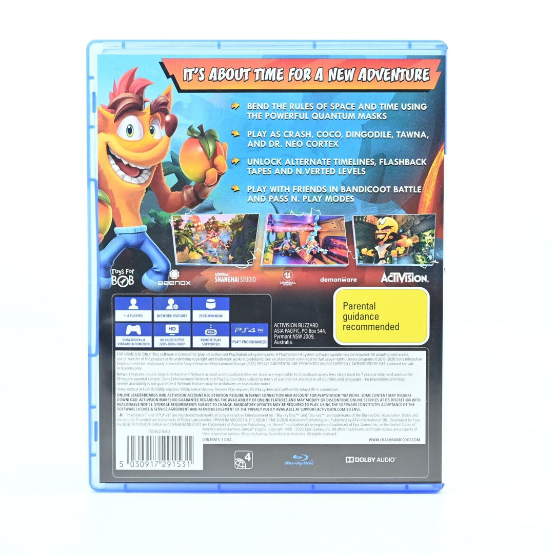 Crash Bandicoot: It's About Time - Sony Playstation 4 / PS4 Game - FREE POST!