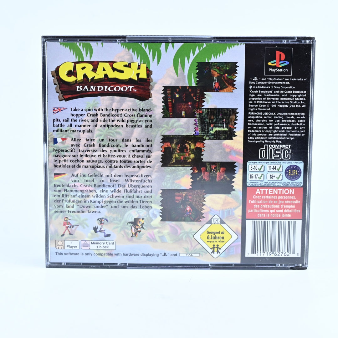 Crash Bandicoot - Includes Demo Disc- PS1 Game + Manual - PAL - MINT DISC!