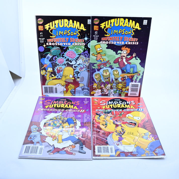 Futurama/The Simpsons - Crossover Crisis 1 & 2 - Set of 4 - Comic