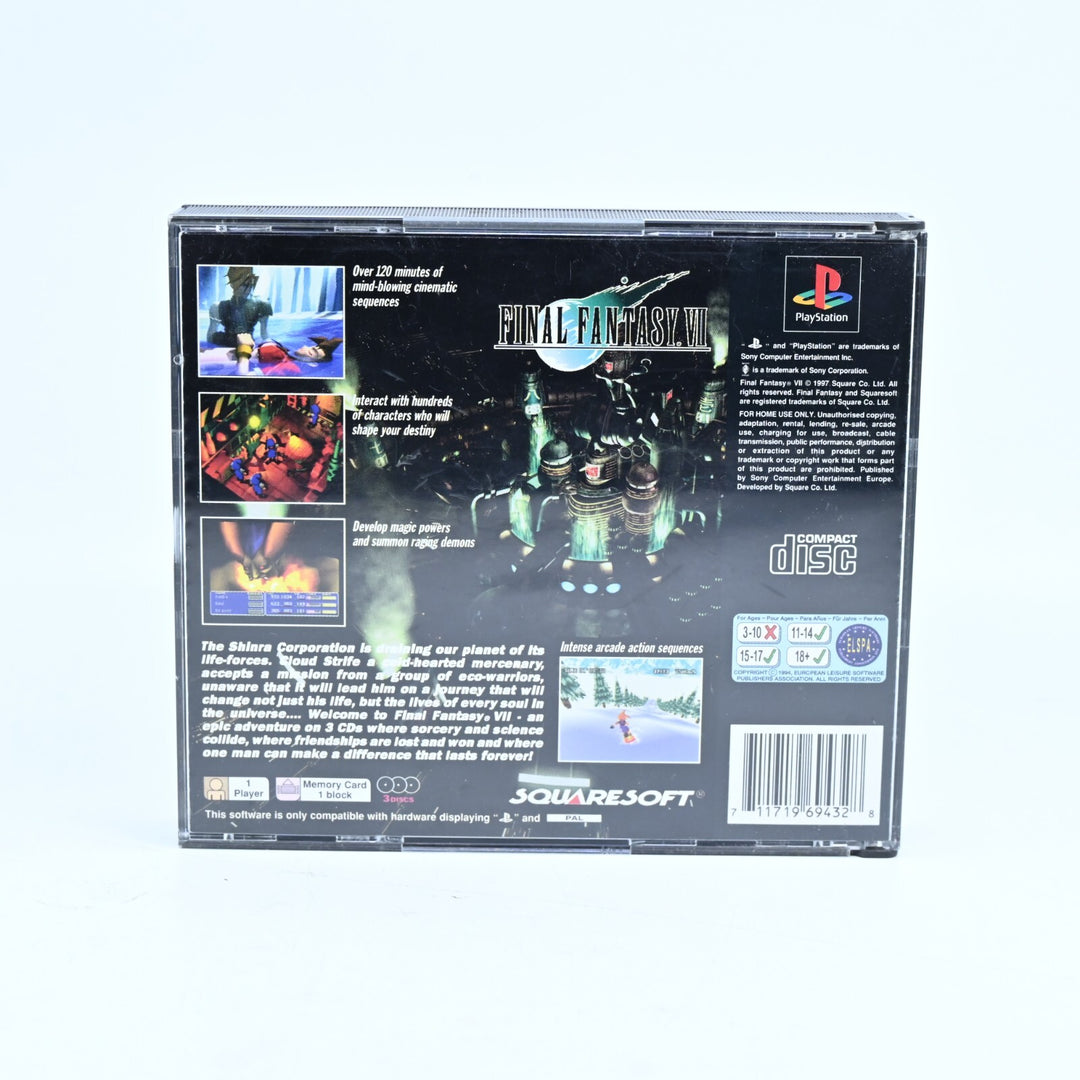 Final Fantasy VII 7 - Sony Playstation 1 / PS1 Game + Manual - PAL - MINT DISC!
