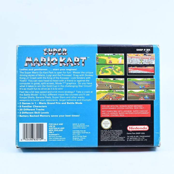 Super Mario Kart - Super Nintendo / SNES Boxed Game - PAL - FREE POST!