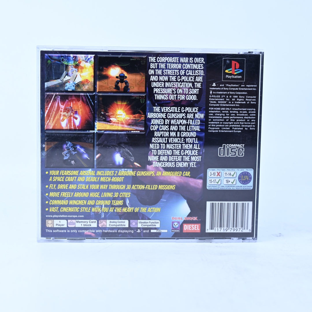 G-Police: Weapons of Justice - PS1 Game + Manual - PAL - MINT DISC!