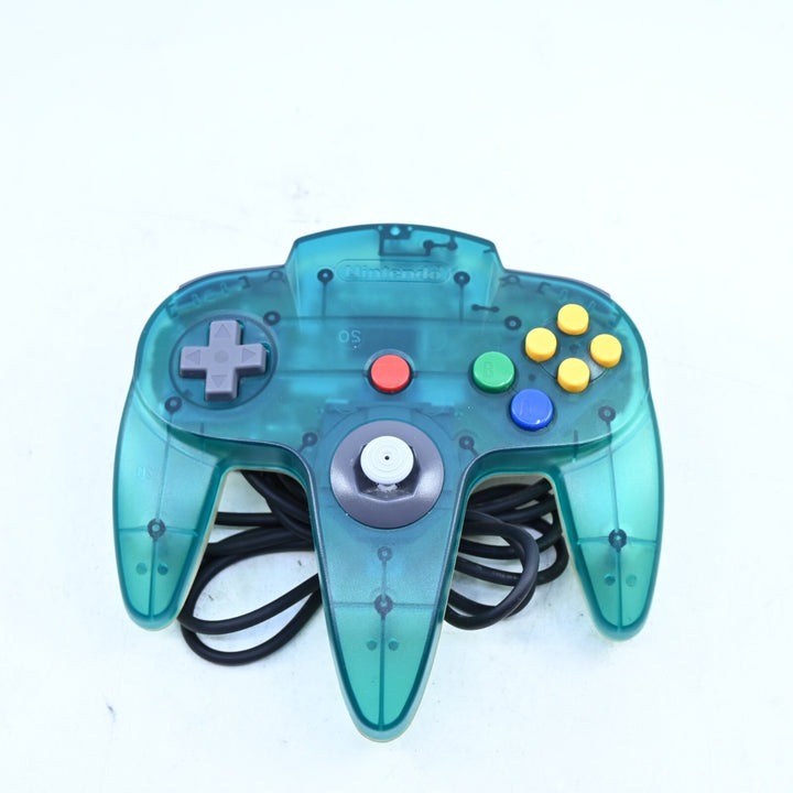 N64 Clear Blue Controller Japanese NUS-005 Boxed - N64 / Nintendo 64 Accessory