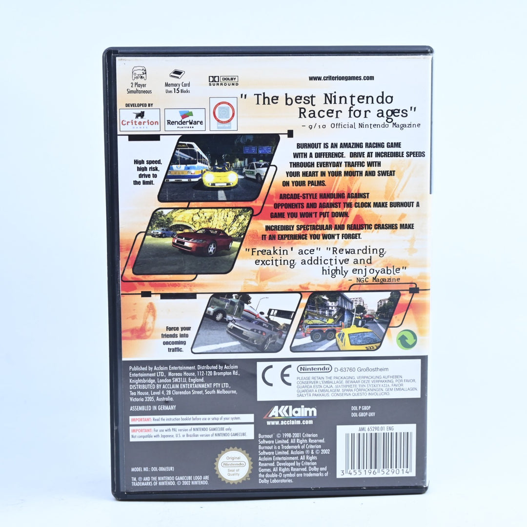 Burnout - Nintendo Gamecube Game + Manual - PAL - FREE POST!