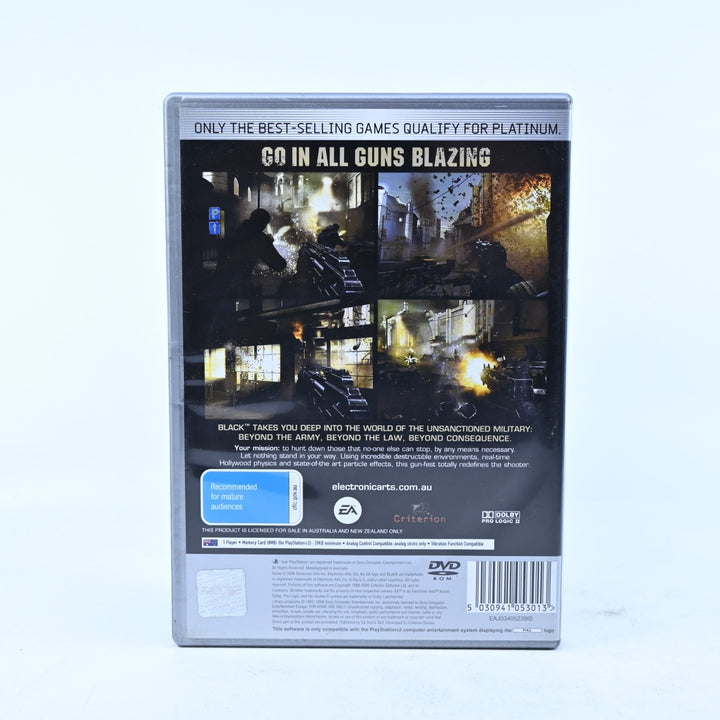 Black - Sony Playstation 2 / PS2 Game - No Manual - PAL