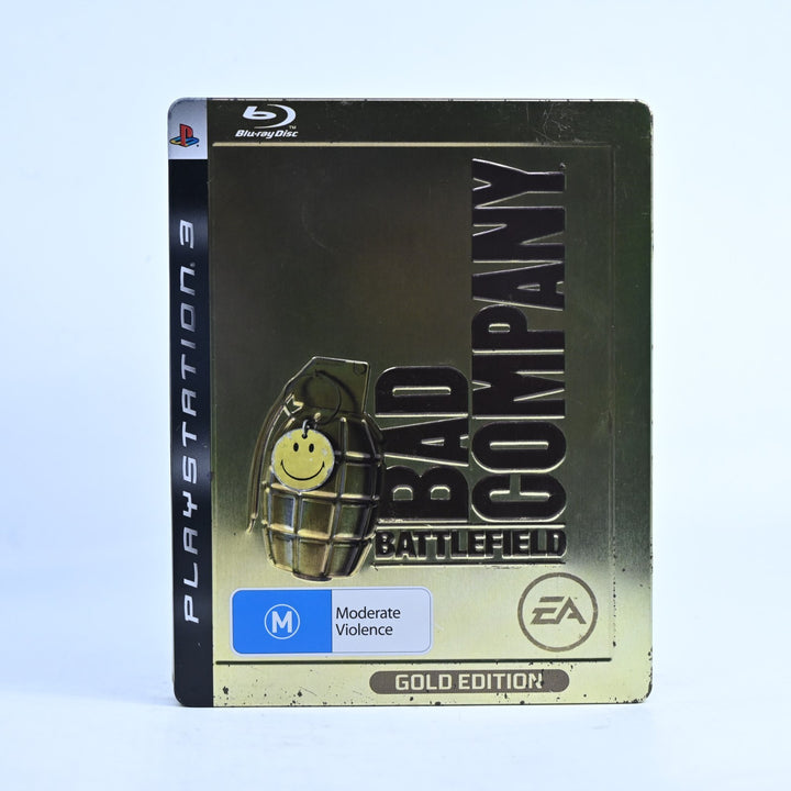 Battlefield: Bad Company - Gold Edition Steelbook - PS3 Game + Manual