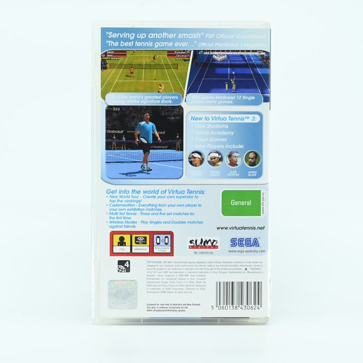 Virtua Tennis 3 - Sony PSP Game - FREE POST!