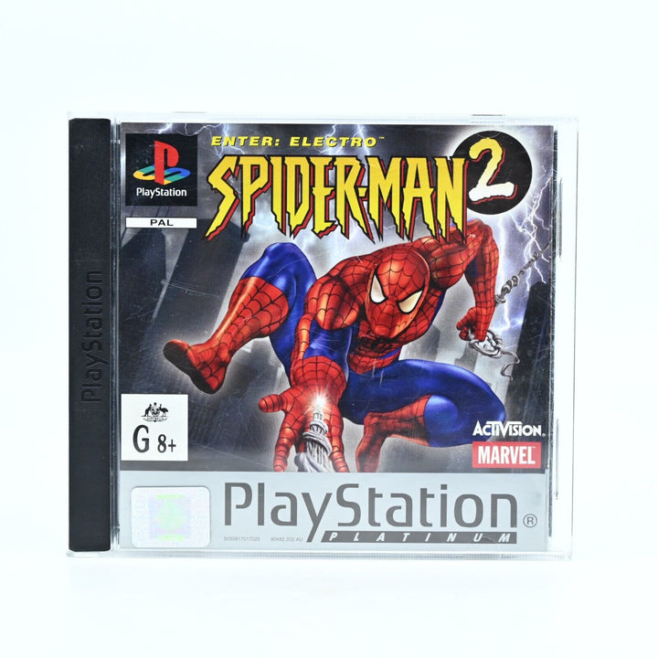 Spider-Man 2: Enter Electro + Manual - Sony Playstation 1 / PS1 Game - MINT DISC