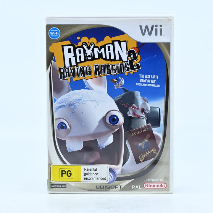 Rayman Raving Rabbids 2 - Nintendo Wii Game + Manual - PAL - MINT DISC!