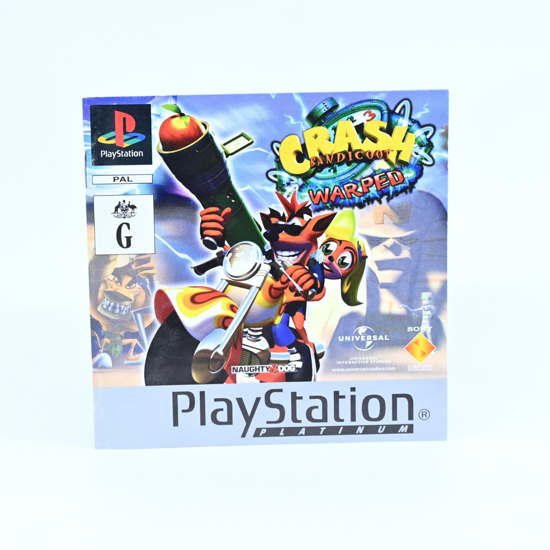 Crash Bandicoot 3: Warped - Sony Playstation 1 / PS1 Game + Manual -MINT DISC!