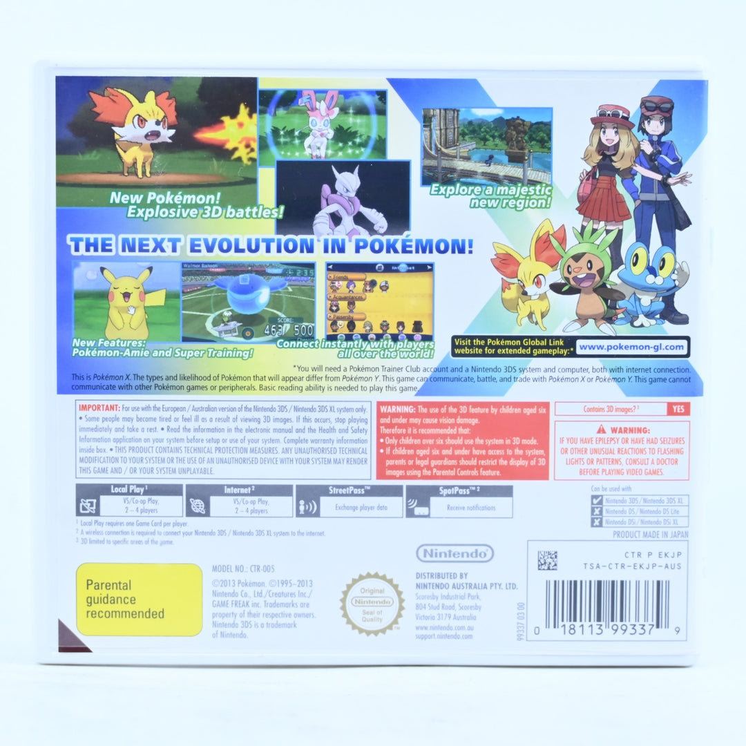 Pokemon X - Nintendo 3DS Game - PAL + Manual - FREE POST!
