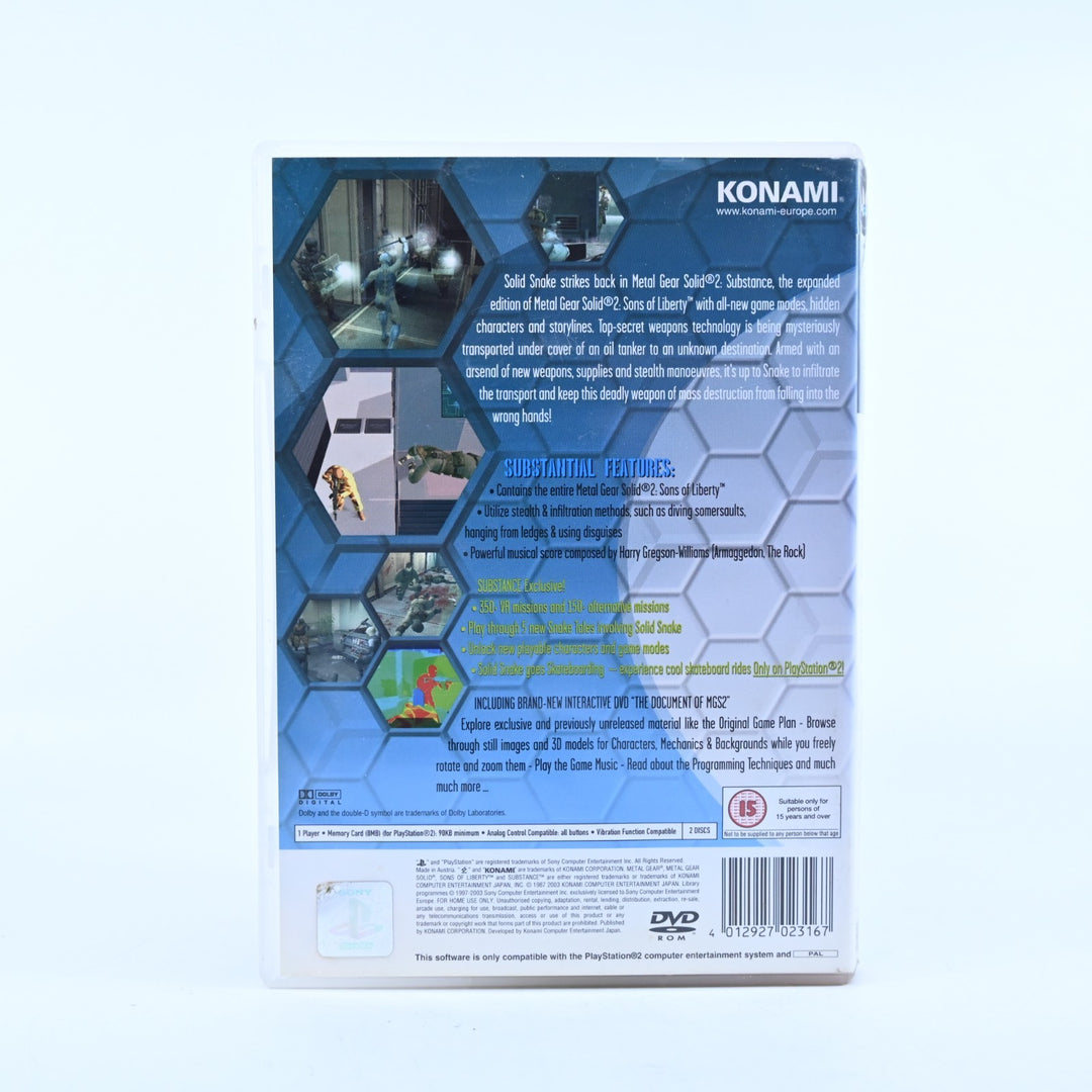 Metal Gear Solid 2: Substance - Sony Playstation 2 / PS2 Game + Manual - PAL