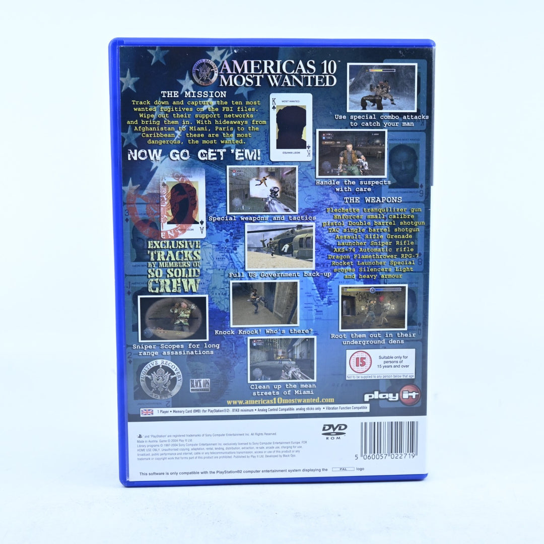 America's 10 Most Wanted - Sony Playstation 2 / PS2 Game + Manual - PAL