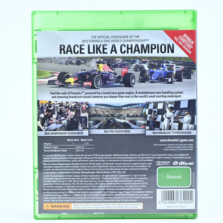 F1 Formula 1 2015 - Xbox One Game - PAL - FREE POST!