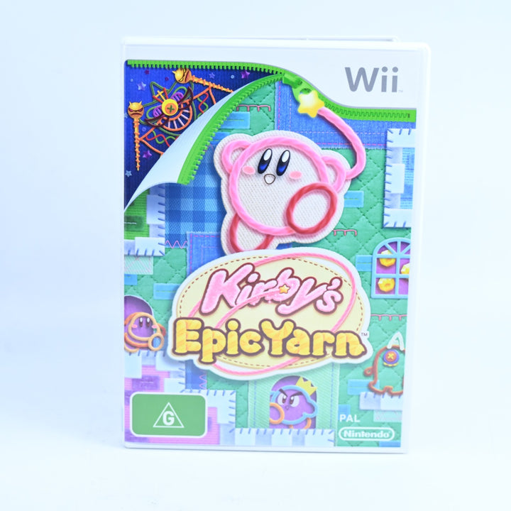 LIKE NEW! Kirby's Epic Yarn - Nintendo Wii Game + Manual - PAL - MINT DISC!