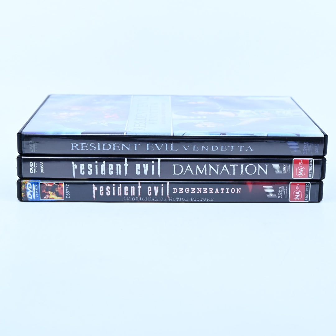 Resident Evil - Damnation/Degeneration/Vendetta - 3 CG Movie Lot - R1&4 - DVD