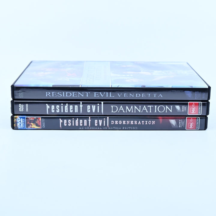Resident Evil - Damnation/Degeneration/Vendetta - 3 CG Movie Lot - R1&4 - DVD