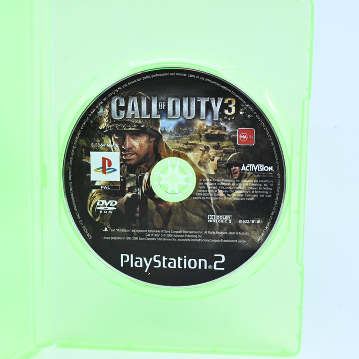 Call of Duty 3 - Sony Playstation 2 / PS2 Game - Disc Only - PAL - MINT DISC!