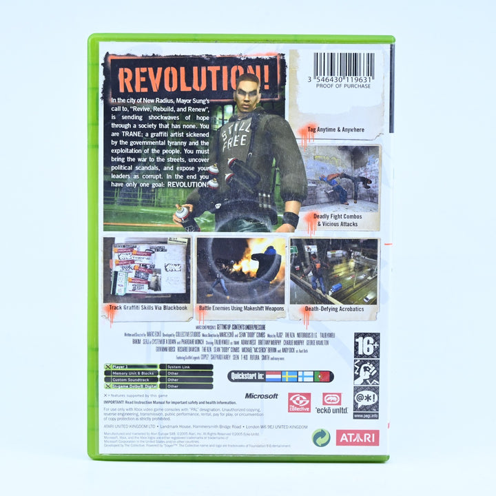 Marc Ecko's Getting Up - Original Xbox Game + Manual - PAL - MINT DISC!