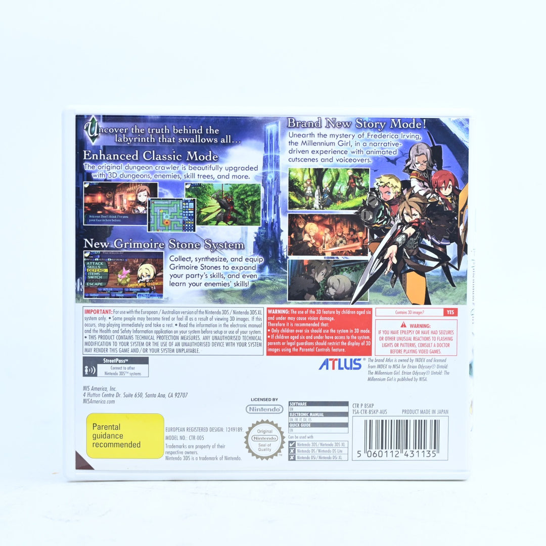 Etrian Odyssey Untold: The Millennium Girl - Nintendo 3DS Game - PAL - FREE POST