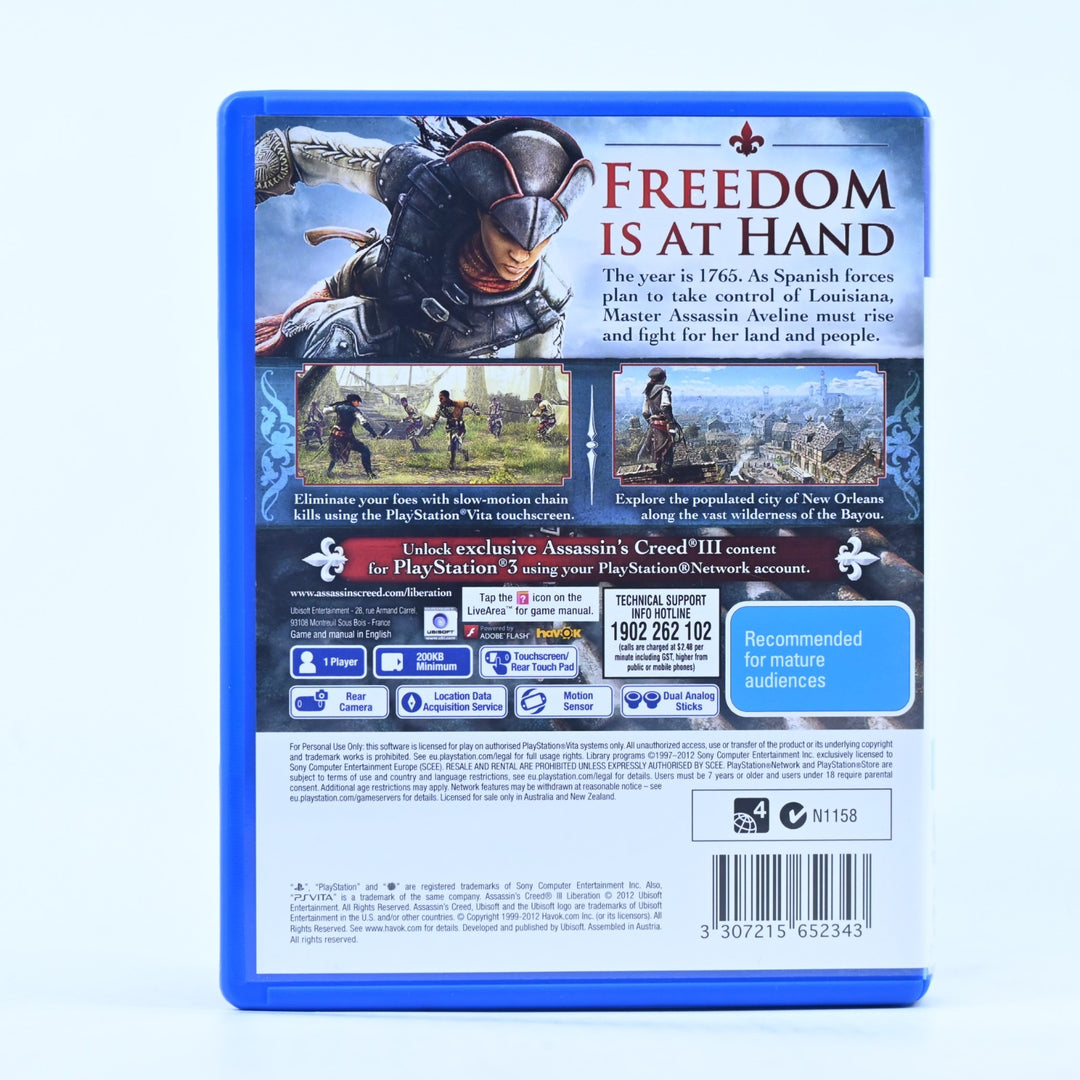 Assassin's Creed III Liberation - Sony PS Vita Game - FREE POST!