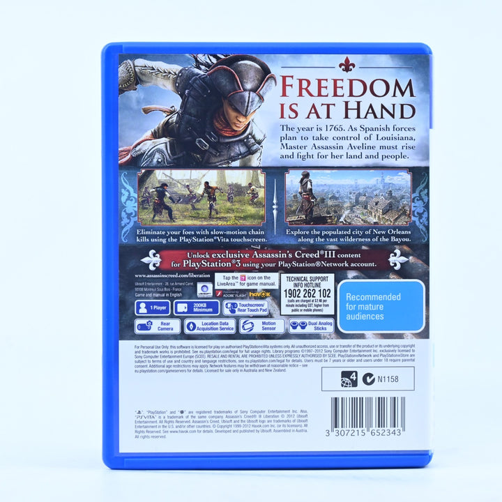 Assassin's Creed III Liberation - Sony PS Vita Game - FREE POST!