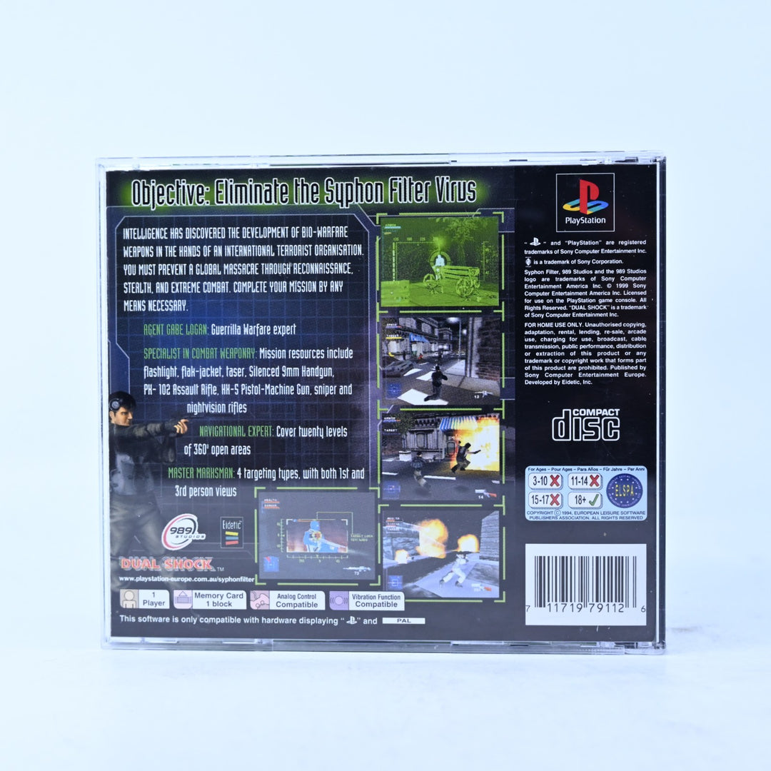 Syphon Filter - Sony Playstation 1 / PS1 Game + Manual - PAL