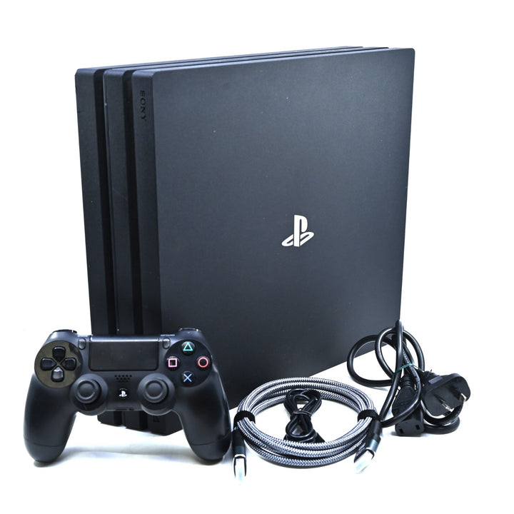 Black Sony Playstation 4/ PS4 Pro Console - GENUINE CONTROLLER/S + CABLES + HDMI