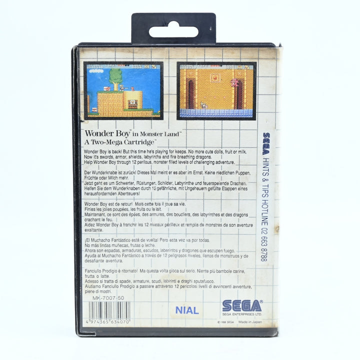 Wonder Boy In Monster Land - Sega Master System Game - PAL - FREE POST!