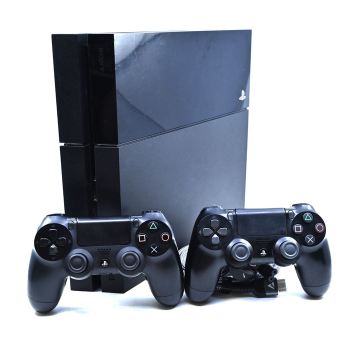 Black Sony Playstation 4 / PS4 Console - GENUINE CONTROLLERS + CABLES + HDMI!