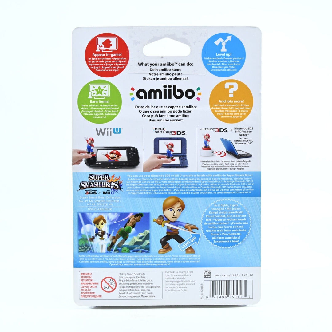 SEALED! Mii Sword Fighter Amiibo - Super Smash Bros. Collection No. 49 - Toy