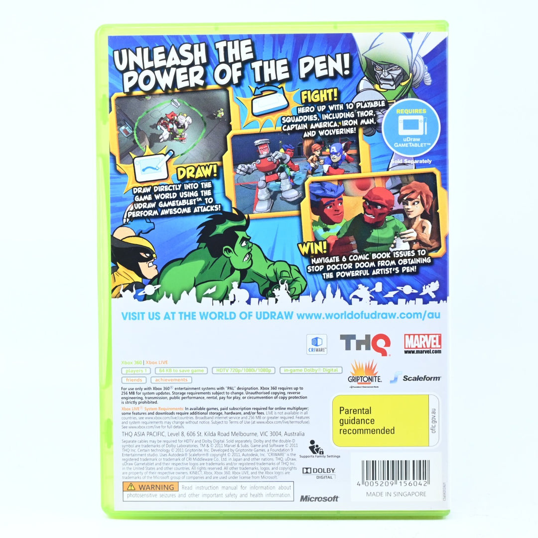 U Draw Marvel Super Hero Squad Comic Combat - Xbox 360 Game + Manual - PAL