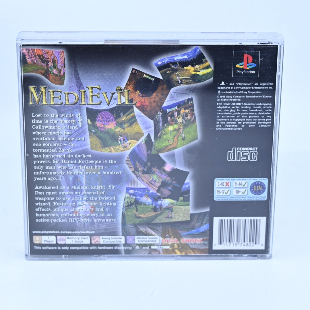 MediEvil - Sony Playstation 1 / PS1 Game + Manual - PAL - MINT DISC!