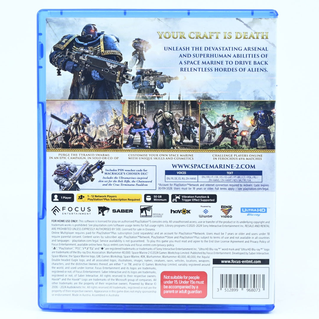 Warhammer 40,000 Space Marine II 2 - Sony Playstation 5 / PS5 Game - FREE POST!