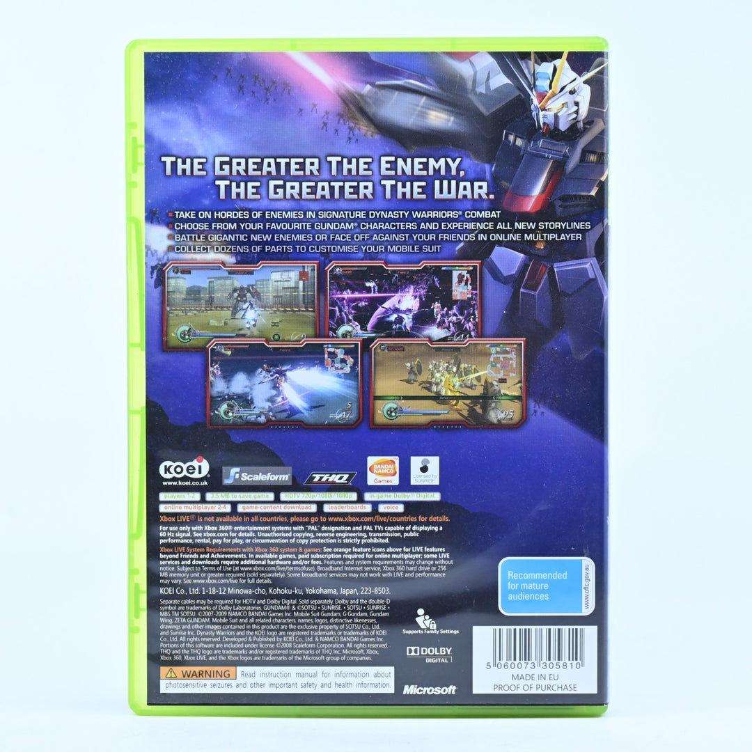 Dynasty Warriors Gundam 2 - Xbox 360 Game + Manual - PAL - MINT DISC!