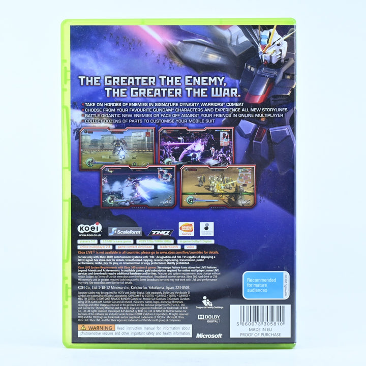 Dynasty Warriors Gundam 2 - Xbox 360 Game + Manual - PAL - MINT DISC!