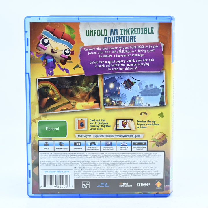 Tearaway Unfolded - Sony Playstation 4 / PS4 Game - FREE POST!