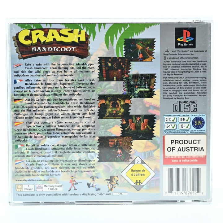 Crash Bandicoot - Sony Playstation 1 / PS1 Game - PAL - FREE POST!