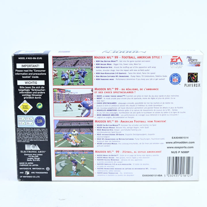 Madden NFL 99 - N64 / Nintendo 64 Boxed Game - PAL - FREE POST!