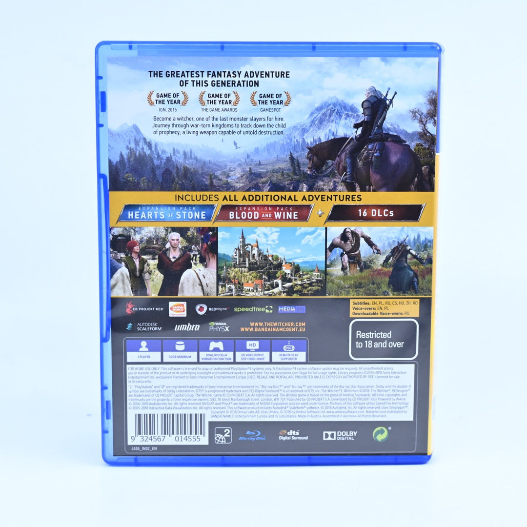 The Witcher III: Wild Hunt - Game of the Year Edition - PS4 Game - MINT DISC!